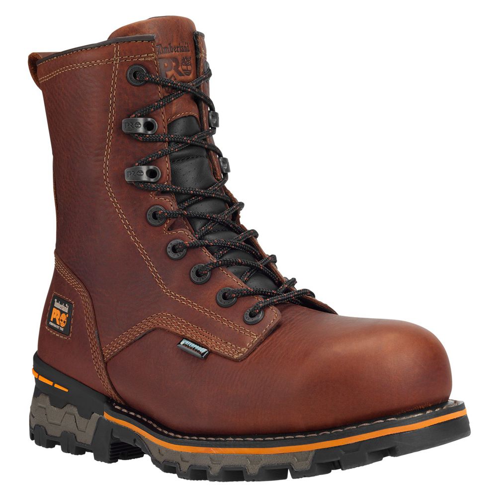 Bocanci De Muncă Timberland Barbati Maro - Pro® Boondock 8\" Comp Toe - Romania - ASEXRG304